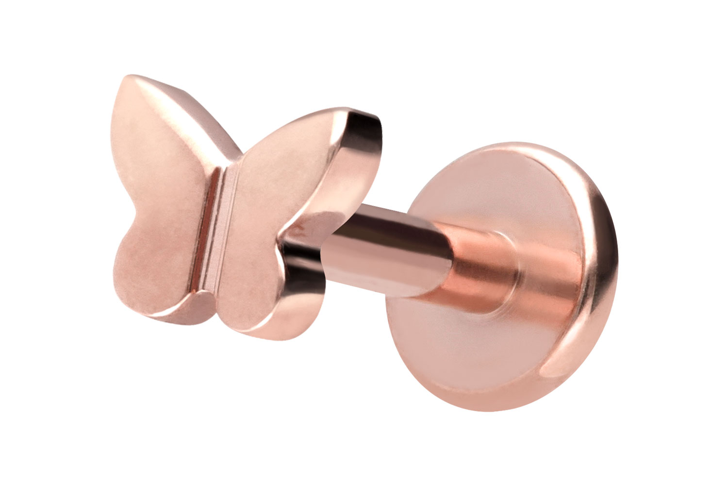 Titan Labret Piercing mit Innengewinde SCHMETTERLING